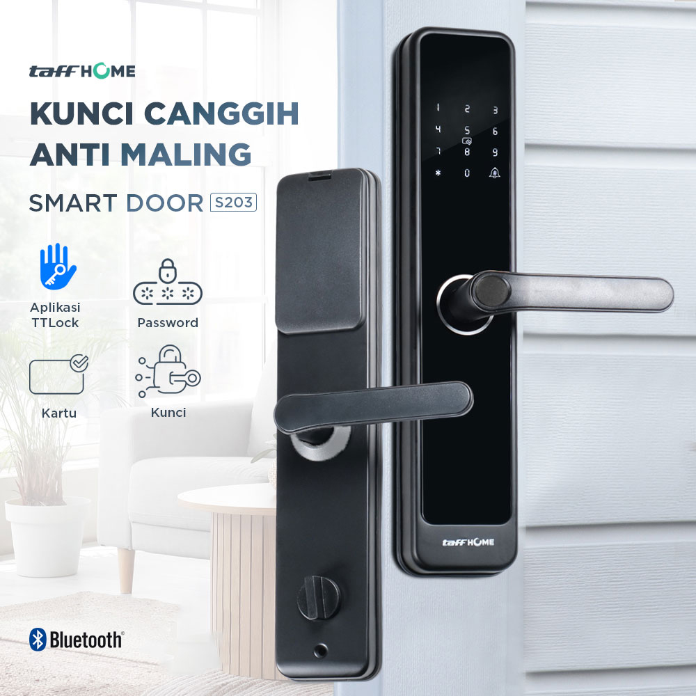 TaffHOME Smart Door Lock Password Bluetooth Card TTLock - S203 Gambar produk TaffHOME Smart Door Lock Password Bluetooth Card TTLock - S203
