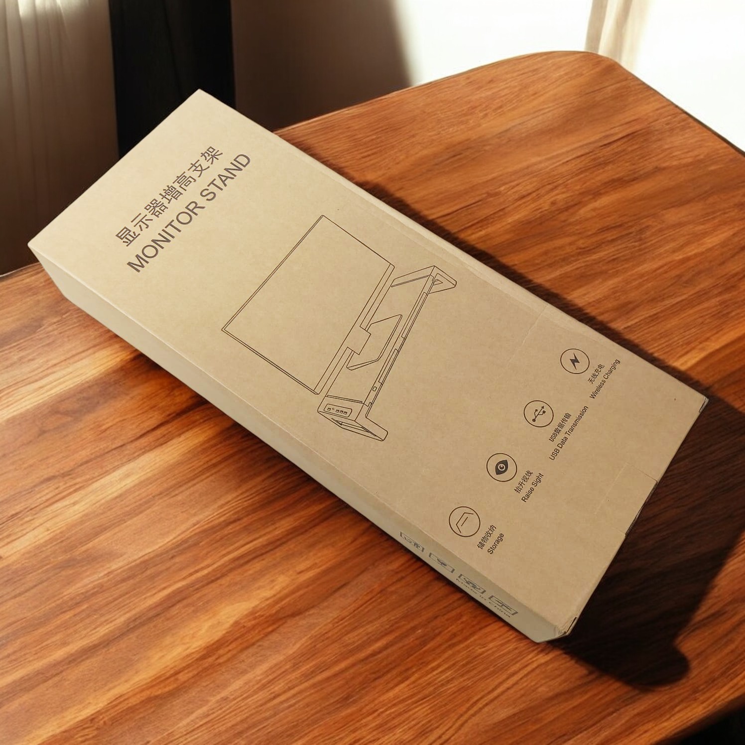 Gambar produk MJH Stand Monitor Laptop Desk with Wireless Charging and USB Port - KM6052