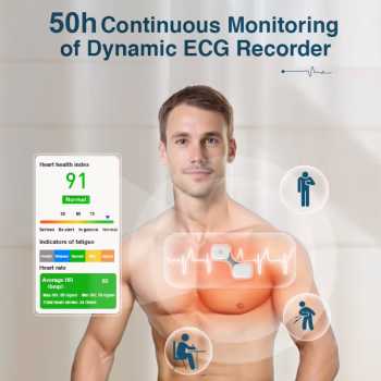 Gambar produk TMJD Pengukur Detak Jantung EKG Wireless Smart ECG Recorder Monitor - ER1