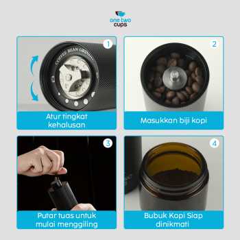 Gambar produk One Two Cups Alat Penggiling Kopi Manual Coffee Grinder Adjustable - KF-15