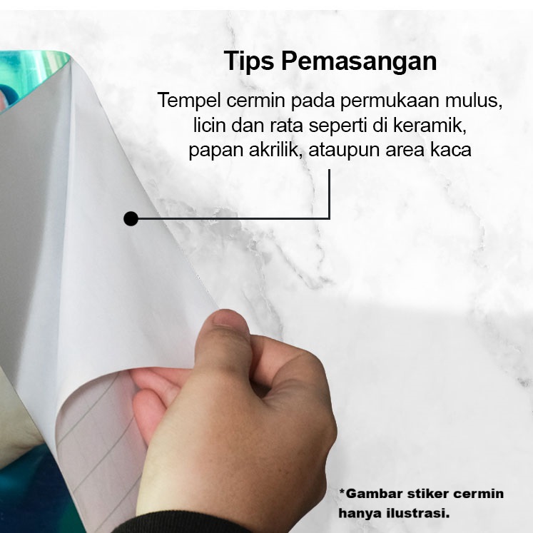 Gambar produk Fender Sticker Cermin Dinding Wallpaper 3D Model Square Mirror 9 PCS - Q353
