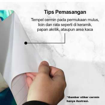 Gambar produk Fender Sticker Cermin Dinding Wallpaper 3D Model Square Mirror 9 PCS - Q353