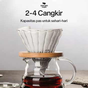 One Two Cups Kertas Saringan Kopi Filter Paper V60 2-4 Cups 100 PCS - V02 Gambar produk One Two Cups Kertas Saringan Kopi Filter Paper V60 2-4 Cups 100 PCS - V02