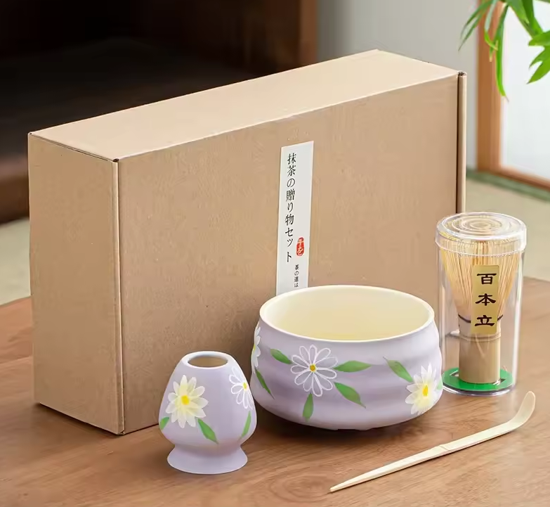 Gambar produk CZSAE Matcha Set Kit Chawan Chasen Stand Chashaku Ceramic 580ml 4 PCS - CZ1