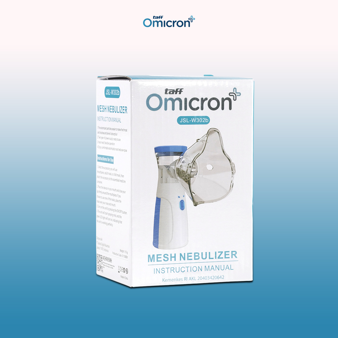 Gambar produk TaffOmicron Alat Terapi Pernapasan Mesh Nebulizer Portable Baterai AA - JSL-W302