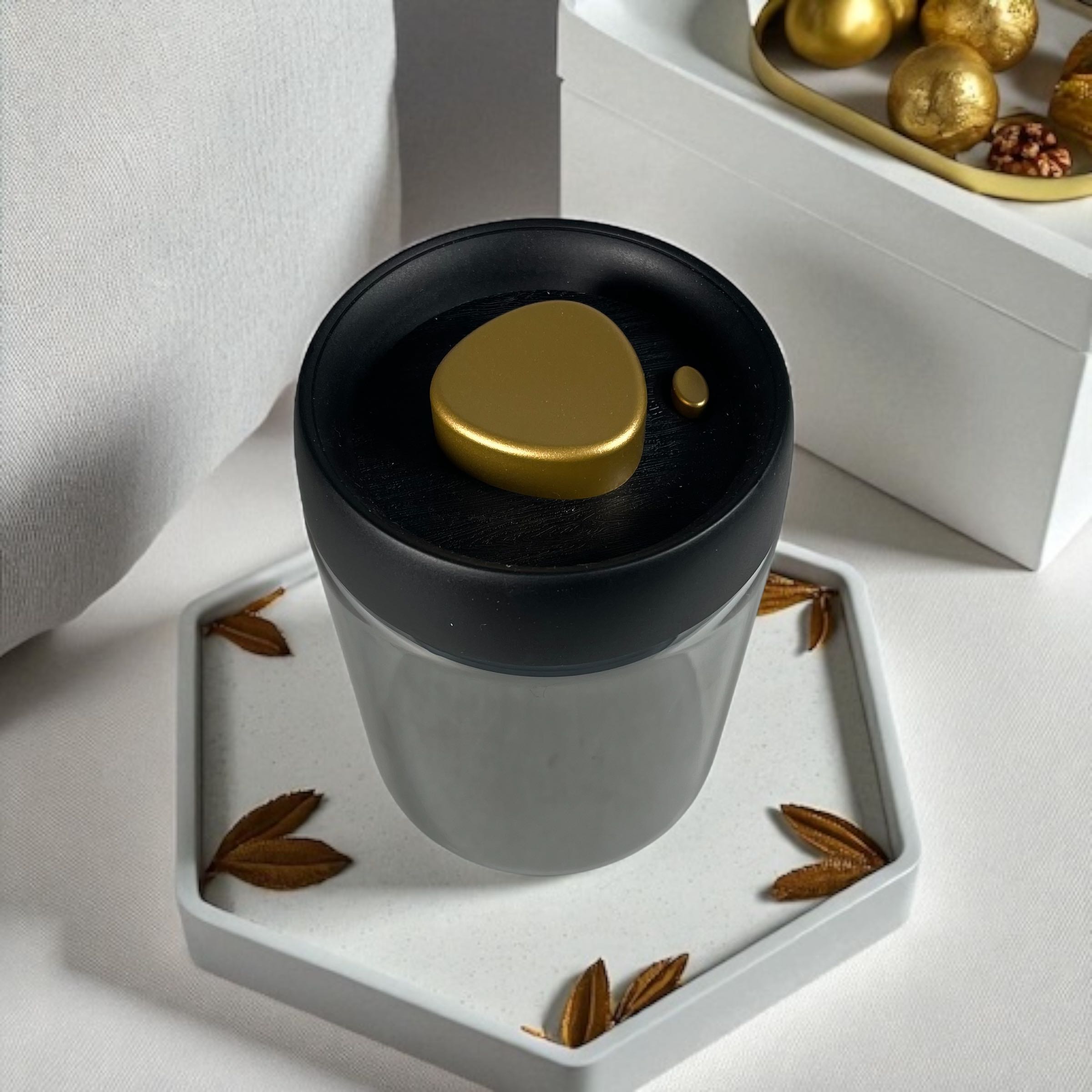 Gambar produk One Two Cups Toples Kaca Penyimpanan Biji Kopi Vacuum Sealed Lid 900ml - SE41