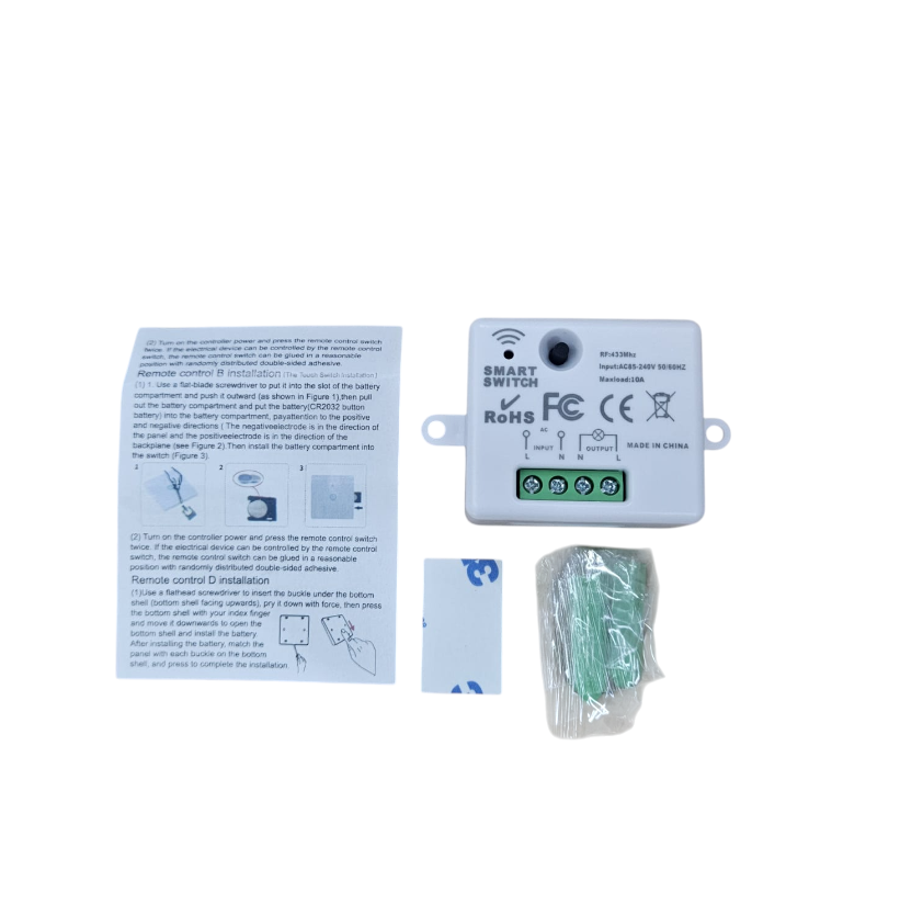 Gambar produk QINICI Receiver Saklar Lampu Wireless 433MHz 10A 240V - QC-44