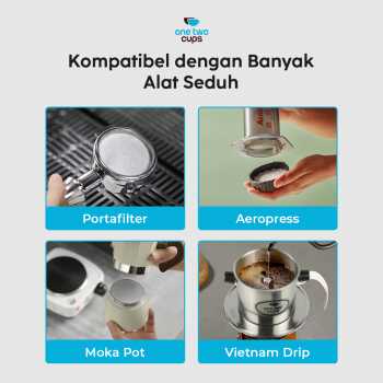 Gambar produk One Two Cups Kertas Saringan Kopi Coffee Filter Paper Moka Pot 100 PCS 42mm - OJ-1