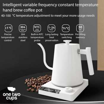 One Two Cups Teko Listrik Kopi Pemanas Air Leher Angsa 1200W 1L - KT10 PRO