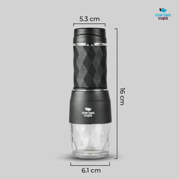 One Two Cups Hand Press Mini Espresso Coffee Maker 3in1 20 Bar 120ml - HS-8439 Gambar produk One Two Cups Hand Press Mini Espresso Coffee Maker 3in1 20 Bar 120ml - HS-8439