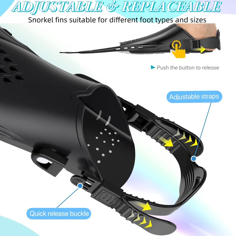 Gambar produk OSGOOD Snorkel Fins Adjustable Swimming Diving Flippers Open Heel L/XL - OS813