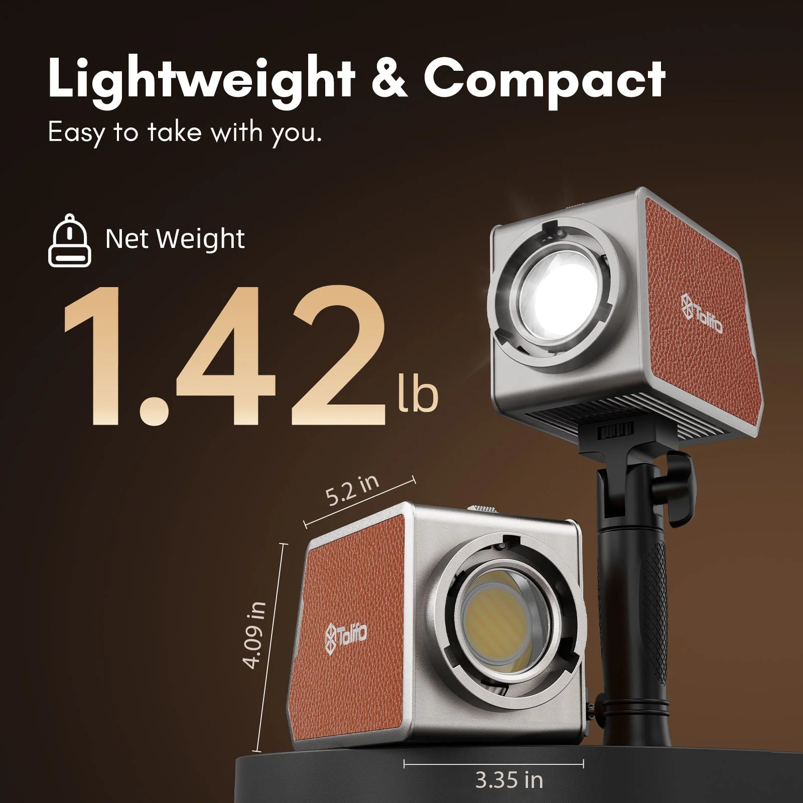 Gambar produk Tolifo Lampu Palm LED Bowens Video Light Bi-Color 2700-6500K 180W - PL-200B