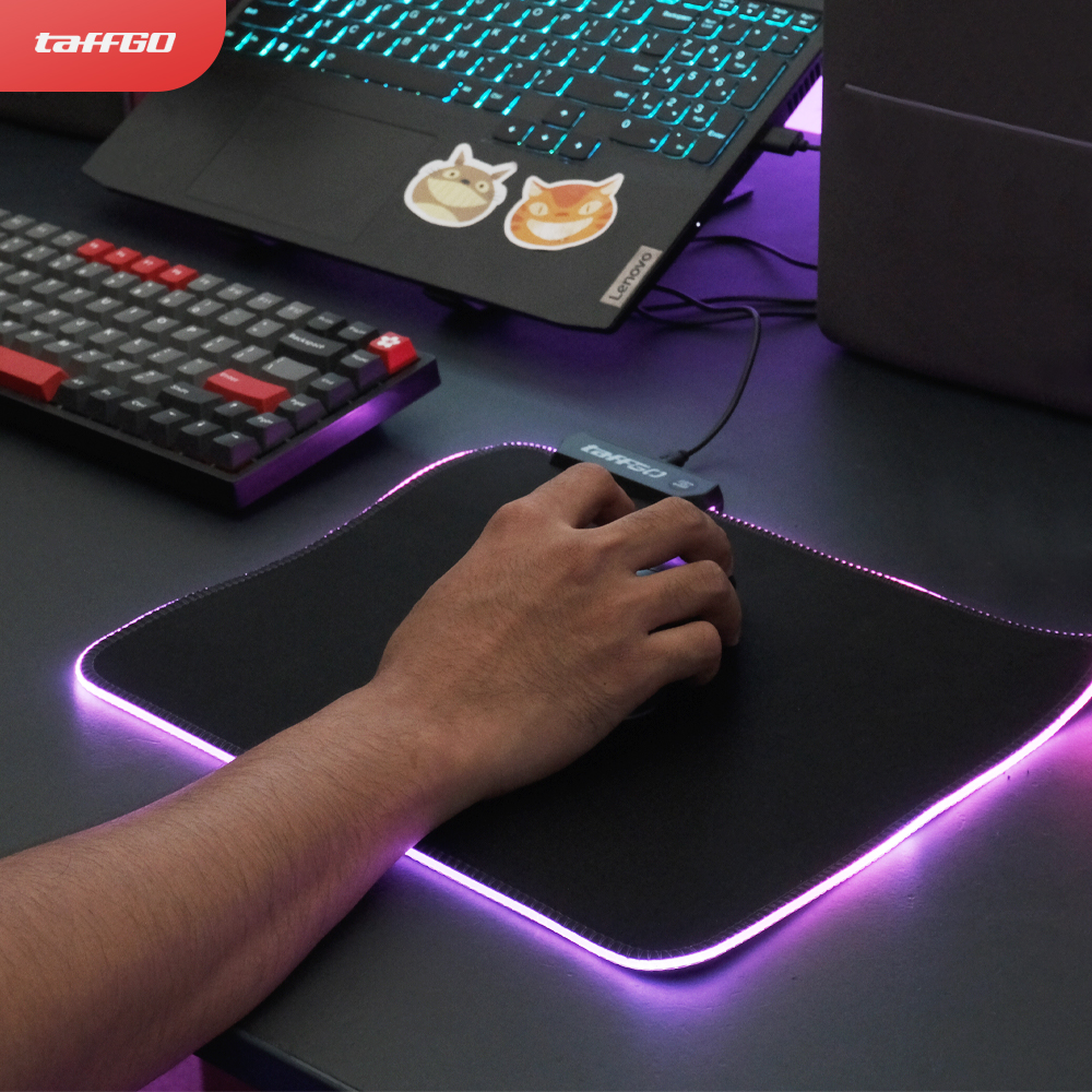 Gambar produk TaffGO Gaming Mouse Pad Glowing RGB LED High Precision 250x300x4mm