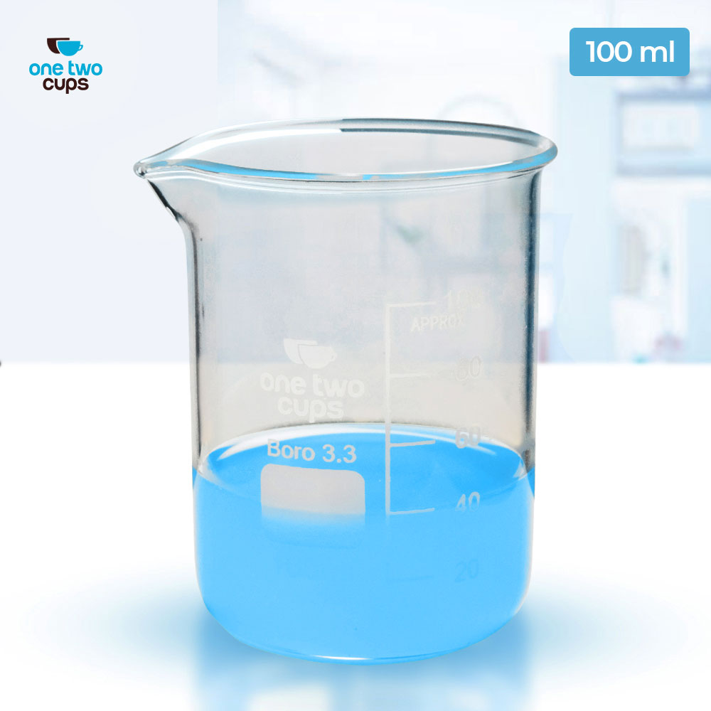 Gambar produk One Two Cups Gelas Ukur Lab Kimia Multifungsi Borosilicate Glass 100ml - GG-17