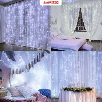 Gambar produk TaffLED Lampu Hias Gorden String Lights 3x3M 300 LED Cool White 18W - 300L