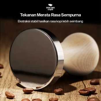Gambar produk One Two Cups Tamper Kopi Espresso Flat Base Stainless Steel 304 51mm - T15