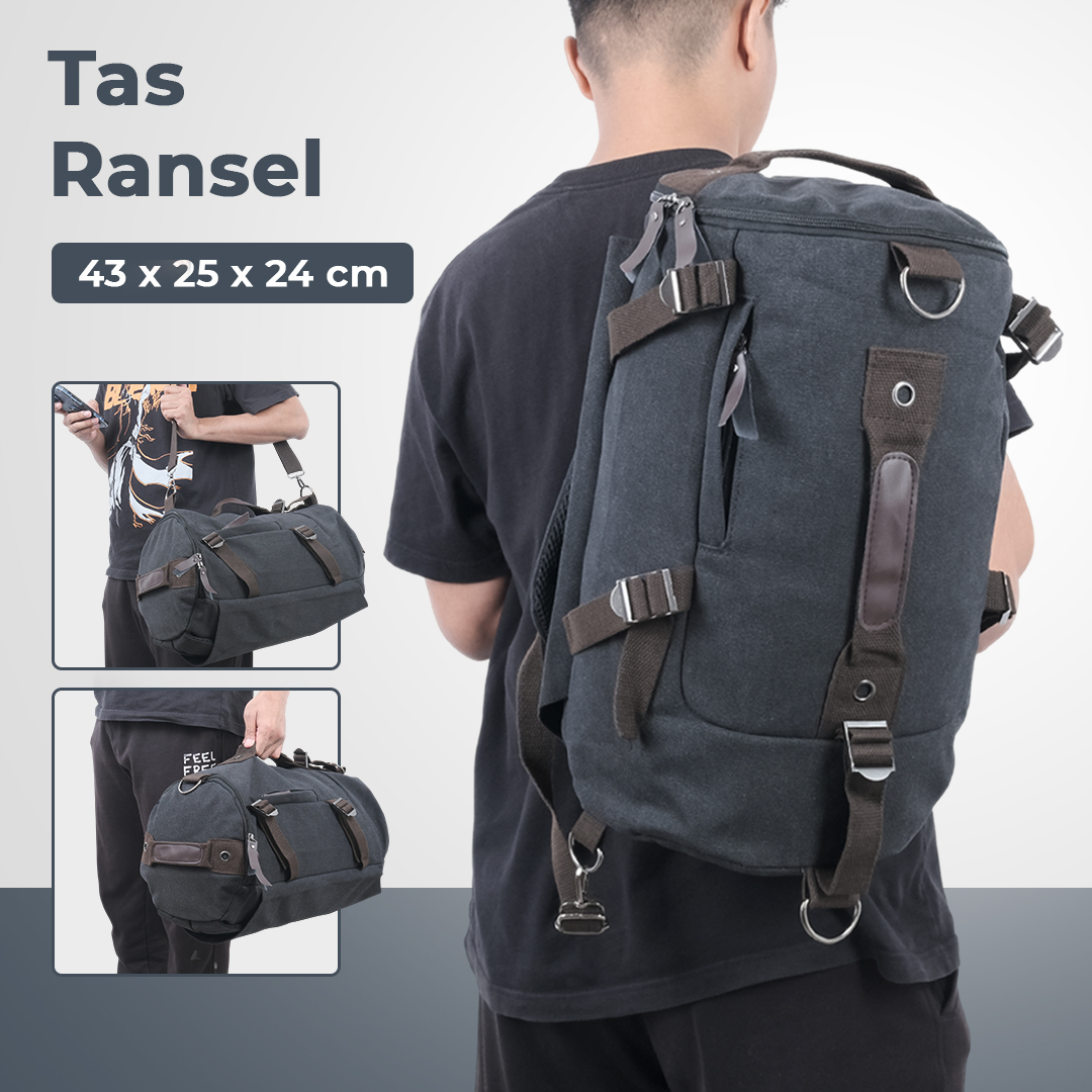 Gambar produk Free Knight Tas Ransel Selempang Barrel Travel Mountaineering Canvas - M0005