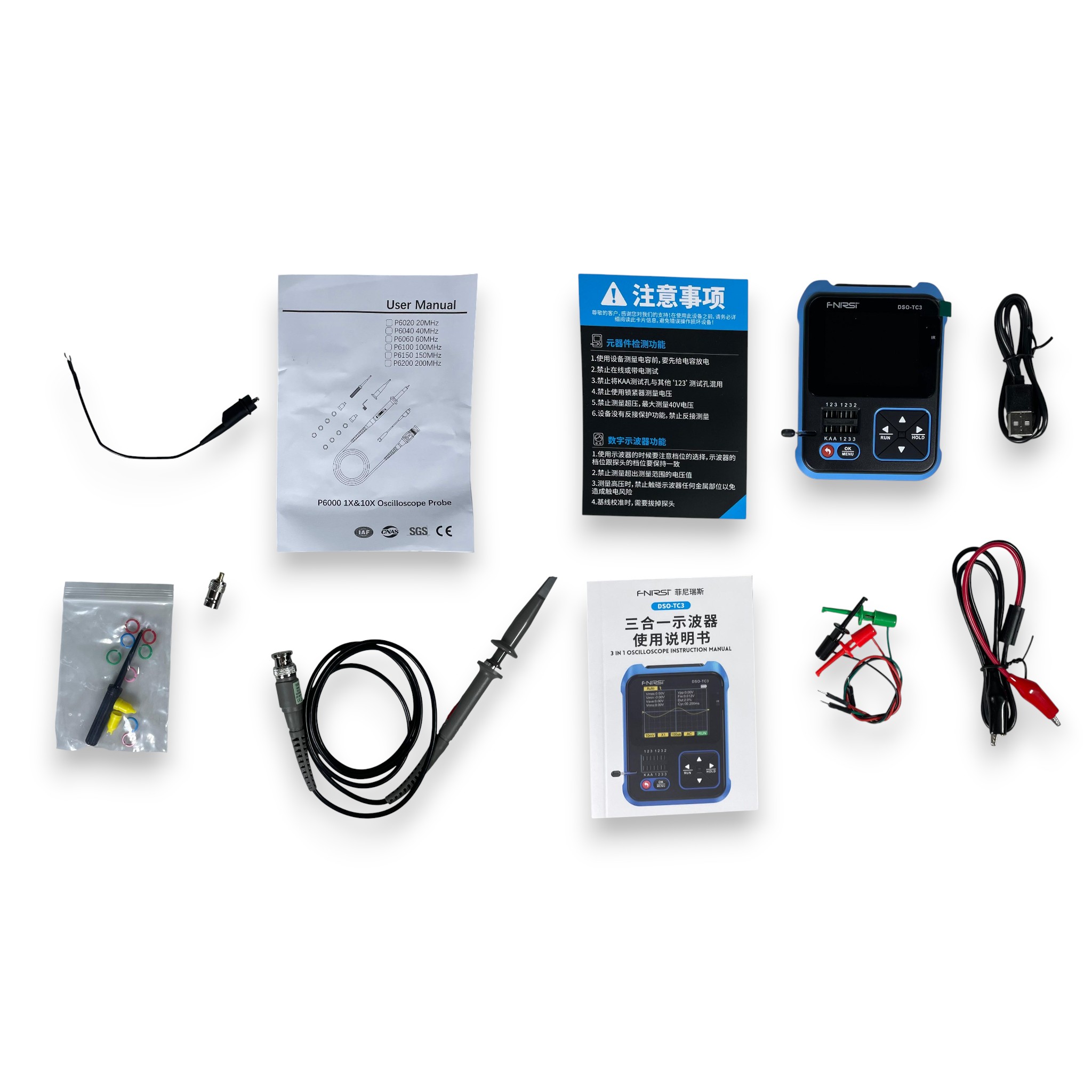 Gambar produk FNIRSI Digital Oscilloscope Transistor Tester 3in1 Handheld - DSO-TC3