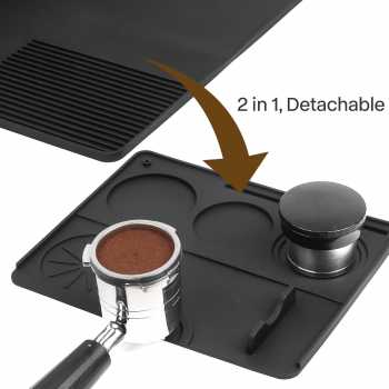 Gambar produk DRT Wadah Alas Kopi Tamper Coffee Maker Mat Silicone Tray 2in1 - D-21