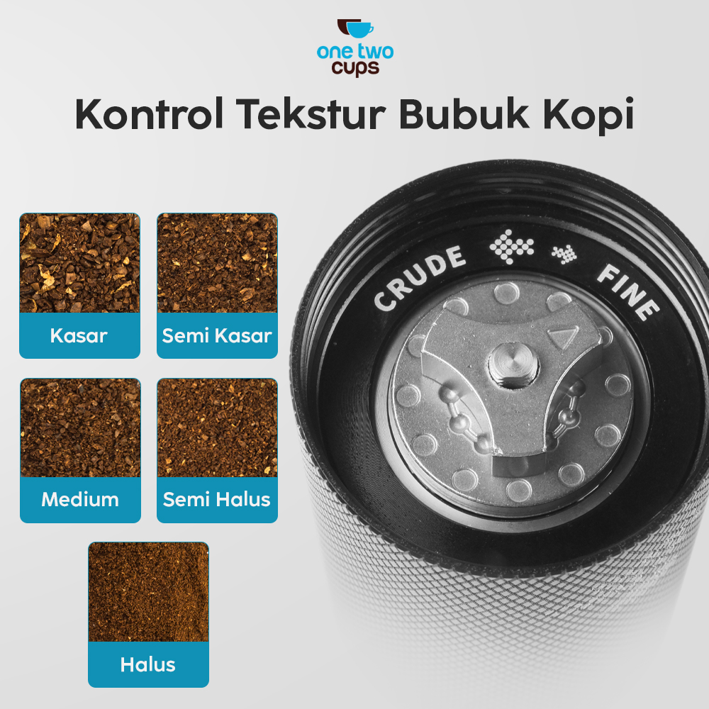 Gambar produk One Two Cups Alat Penggiling Kopi Manual Coffee Grinder Adjustable - JN60