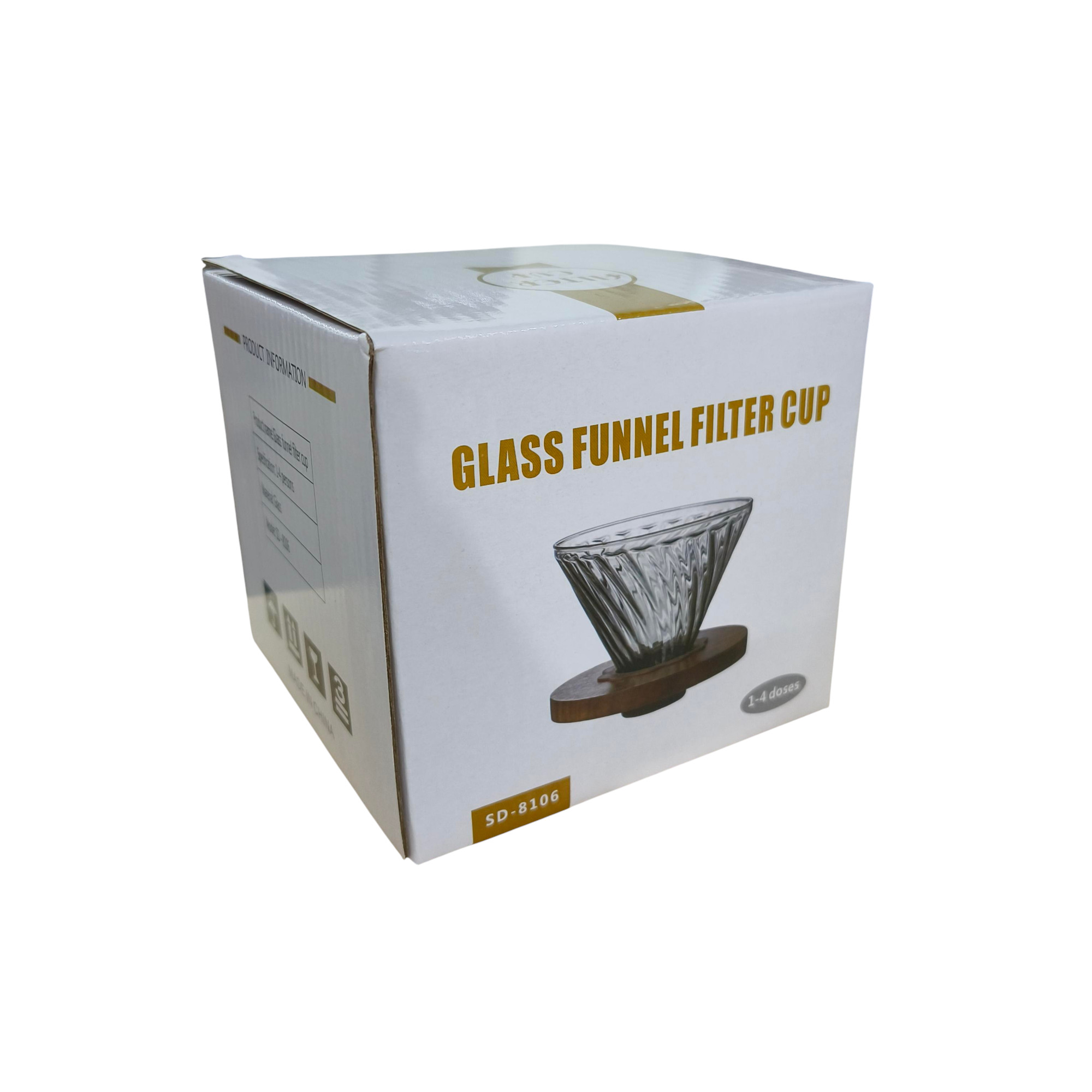 Gambar produk PORBU Filter Penyaring Kopi V60 Coffee Dripper Borosilicate 1-4 Cup - SD-8106