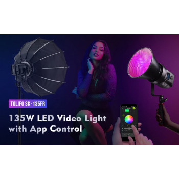 Gambar produk Tolifo Lampu Video LED Portabel RGB COB Video Light 135W 6500K - SK-135FR