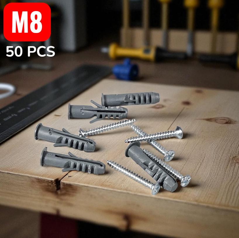 Gambar produk Taffware Expansion Screw Fischer Pipe Nylon Wall Anchor Tube with Nail M8
