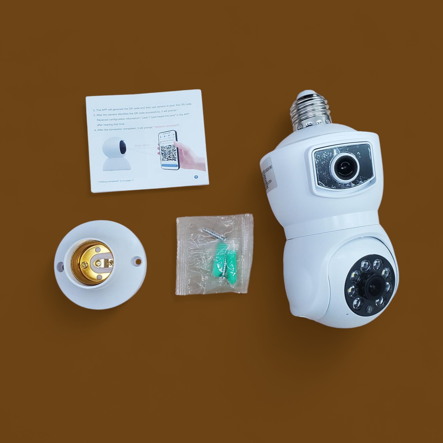 Gambar produk V380 Pro Kamera CCTV Bohlam Dual Lens WiFi IP Camera E27 1080P - E9