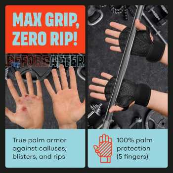 Gambar produk SportQ Sarung Tangan Gym Fitness Weightlifting Gloves Anti Slip L - SL-20
