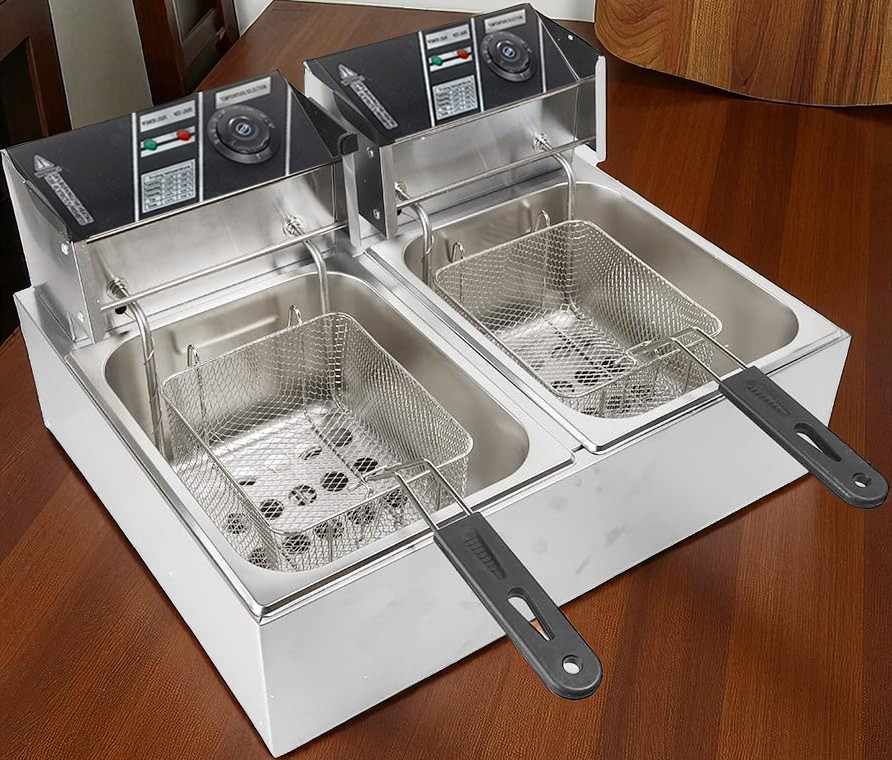 Gambar produk WUTANG Penggorengan Elektrik Fryers Dual Tank 5000W 12L - W-12