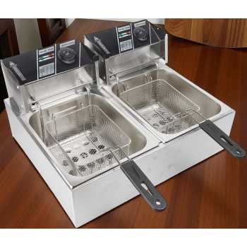 Gambar produk WUTANG Penggorengan Elektrik Fryers Dual Tank 5000W 12L - W-12