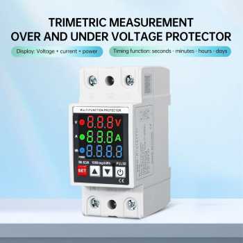 Gambar produk Gaqqee MCB Digital Din Rail Over Voltage Current Protector 63A 230V - A37T