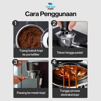 Gambar produk One Two Cups Tamper Kopi Espresso Base Spring Loaded Stainless Steel 58mm - FEN59
