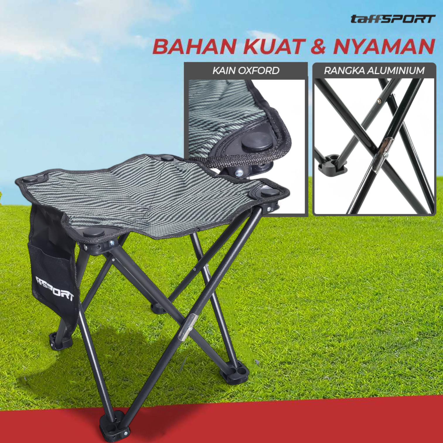 Gambar produk TaffSPORT Kursi Lipat Outdoor Mancing Portable Oxford Folding Chair - A149