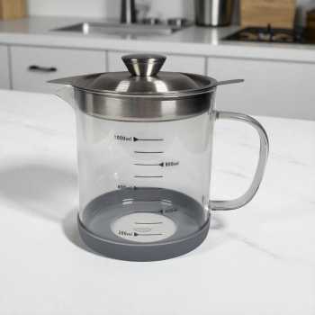 Gambar produk ACEITE Botol Wadah Penyaring Minyak Goreng Kaca Tahan Panas 1000ml - FL26
