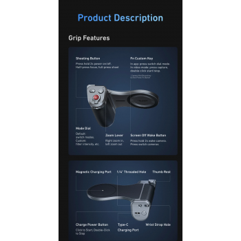 Gambar produk TELESIN Master Grip Ultimate for iPhone17Pro/ProMax with Phone Case - P5-MCS-11-TIP