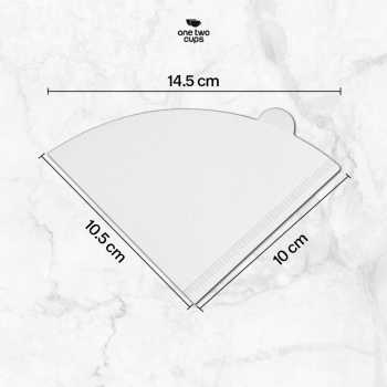 Gambar produk One Two Cups Kertas Saringan Kopi Filter Paper V60 1-2 Cups 100 PCS - V40