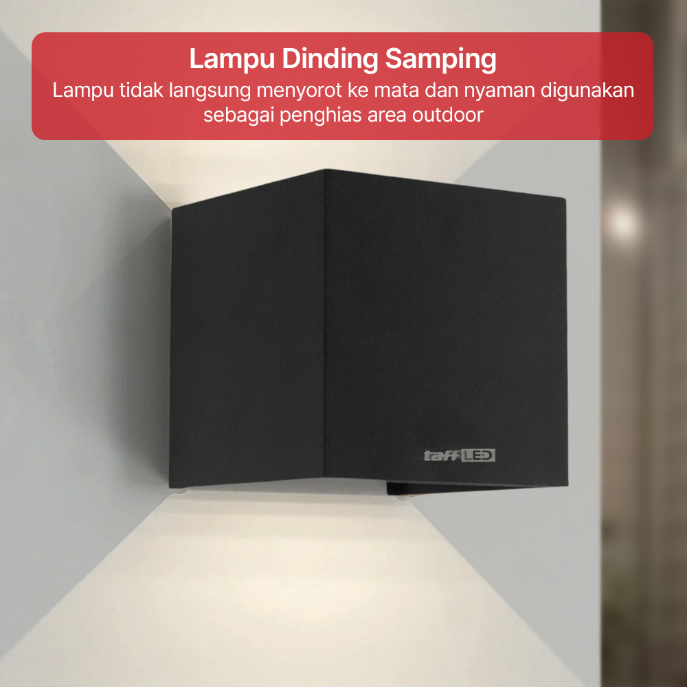 TaffLED Lampu Dinding Hias Outdoor Modern Aluminium 6W Warm White - MSL022 Gambar produk TaffLED Lampu Dinding Hias Outdoor Modern Aluminium 6W Warm White - MSL022