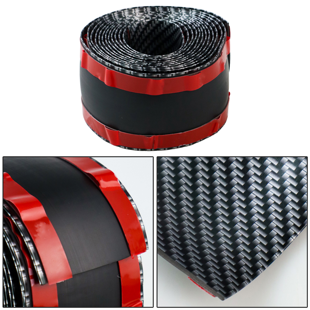 Gambar produk Stiker Vinyl Mobil Carbon Fiber Rubber Strip Bumper Guard 5x250cm - C38404