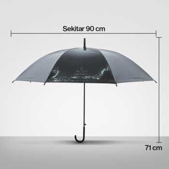 Gambar produk PONGEE Payung Transparan Bening Polos Style Korea Jepang 8 Bone 90cm - P077