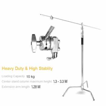 Gambar produk TaffSTUDIO C Light Stand Tripod Studio 130 cm with Extension Arm - CD-50