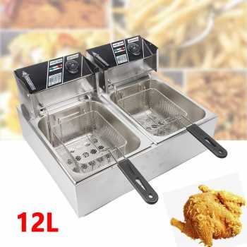 WUTANG Penggorengan Elektrik Fryers Dual Tank 5000W 12L - W-12