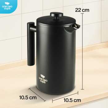 Gambar produk One Two Cups French Press Coffee Maker Pot Plunger Stainless Steel 1000ml - FP1L