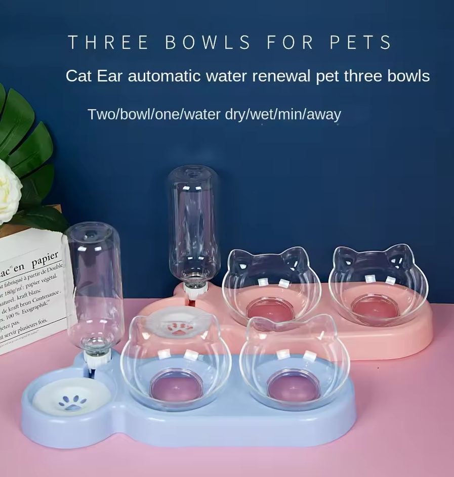 Gambar produk LINQOR Tempat Makan Minum Hewan Pet Feeders Elevated Feeding Drinking - L4