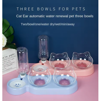 Gambar produk LINQOR Tempat Makan Minum Hewan Pet Feeders Elevated Feeding Drinking - L4