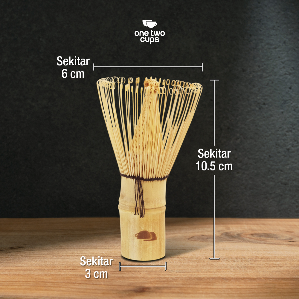 Gambar produk One Two Cups Chasen Bamboo Matcha Whisk Pengaduk Teh Jepang 72 Tangkai - 7276
