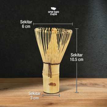 Gambar produk One Two Cups Chasen Bamboo Matcha Whisk Pengaduk Teh Jepang 72 Tangkai - 7276