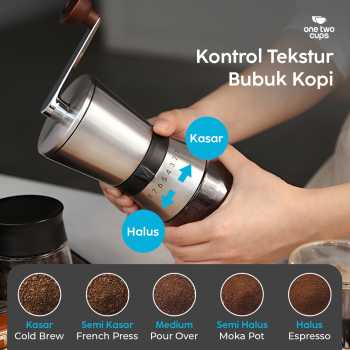Gambar produk One Two Cups Alat Penggiling Kopi Manual Coffee Grinder 8 Gear - HY8