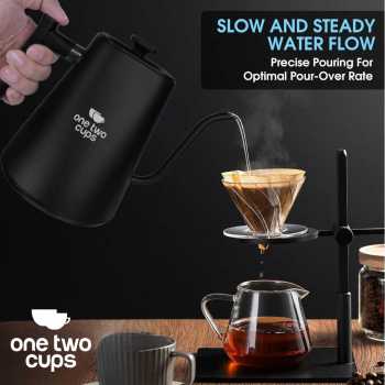 One Two Cups Teko Listrik Kopi Pemanas Air Leher Angsa 1200W 1L - KT10 PRO
