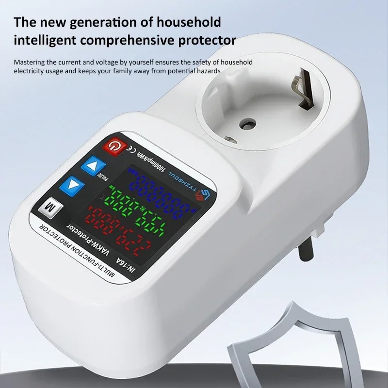 Gambar produk TYZHSOUL Stop Kontak Pelindung Voltase Arus Socket Protector 16A 230V - F3KA